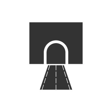 Road tunnel icon flat Stock Illustration