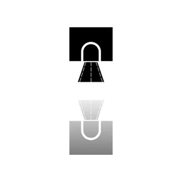 Road tunnel icon flat Stock Illustration