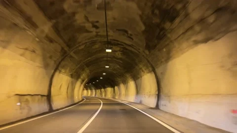 Road tunnel in the mountain Stock Footage 232221115