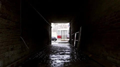 A road tunnel under a house Stock Footage 73137061