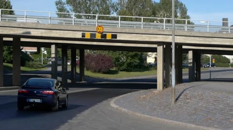 Road under bridge with traffic Stock Footage 55293337