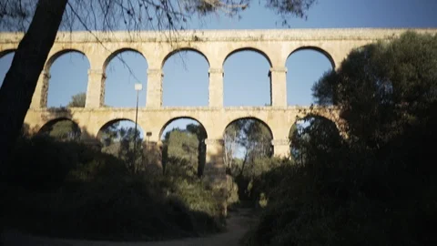 Road Under Roman Bridge Stock Footage 119242814