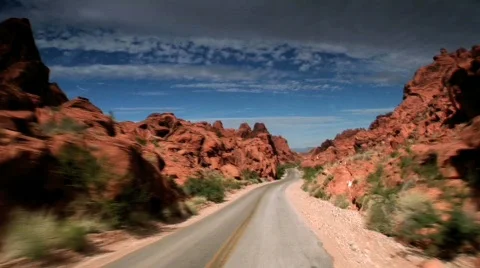 On the road - Valley of Fire, Nevada Stock Footage 106084