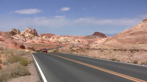 Road in Valley of Fire, Nevada Stock Footage 8966016