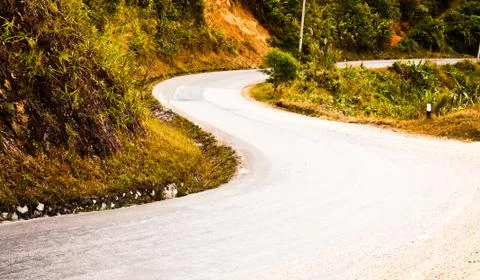 Road into valley Stock Photos