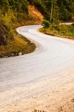 Road into valley Stock Photos