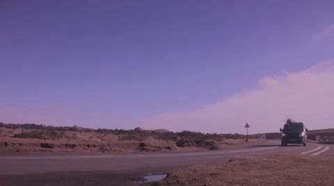 Road van passing Stock Footage 47877739