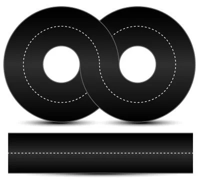 Road vector. 8 shape road and straigth road Stock Illustration