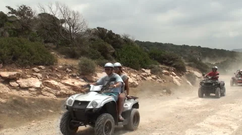 Off road vehicle driving in the Cyprus Stock Footage 57540247