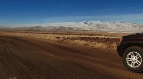 Off Road Vehicle in the winter mountains 库存影片 1048337