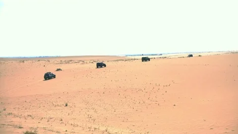 Off-road vehicles in the desert Stock Footage 70360764