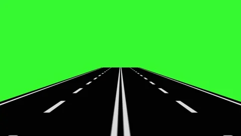 Road view forward the highway with chroma key background Video stock 134267059