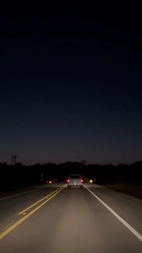Road view by night, driver point of view by night Stock Footage 337265519