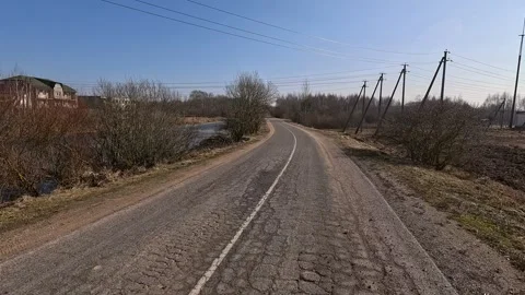Road view on a summer day. Highways, roadside and white road line markings. Stock-Footage 336027289