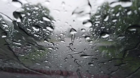 Road view through car window with rain drops, Driving in rain. Stock Footage 120587452