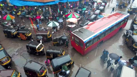 Road view traffic with heavy rain drops driving in rain. Timelapse. 4K Stock Footage 246586536