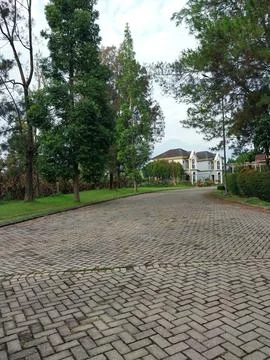 Road in the villas Stock Photos
