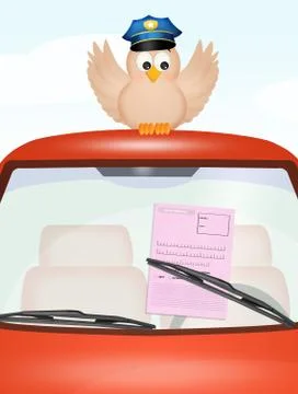 Road violation under the windscreen wiper Stock Illustration