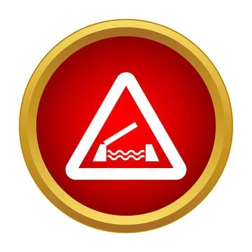 Road warning sign indicating a drawbridge ahead Stockillustratie