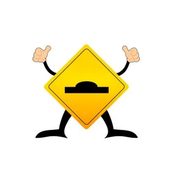 Road warning sign with surface jump street Stock-Illustration