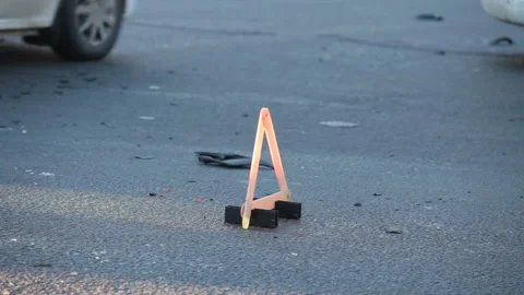 Road warning triangle Stock Footage 100681255