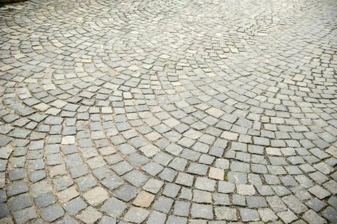 Road was paved with stone Foto stock