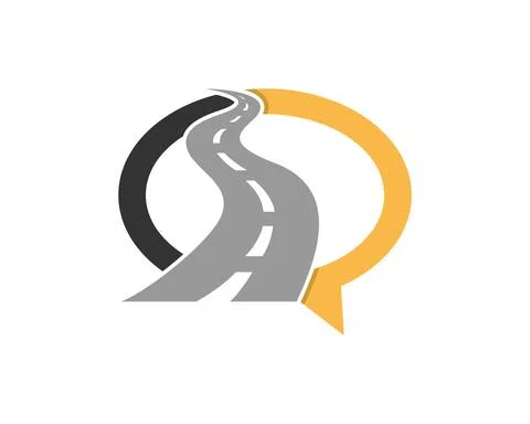 Road way in the bubble chat logo Illustrazione stock