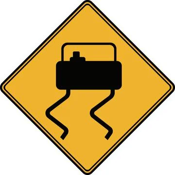 The road is wet when it is slippery. Stock Illustration
