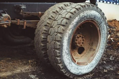 Off-road wheel in mud Stock Photos
