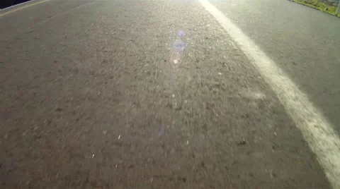 On the Road White Line Stock Footage 50031872