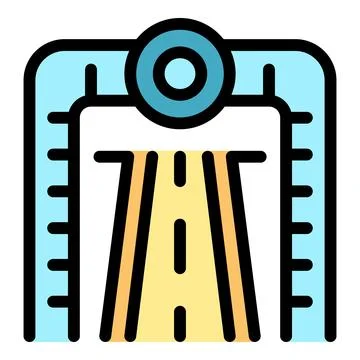 Road width measuring device icon for construction and engineering projects Stock Illustration