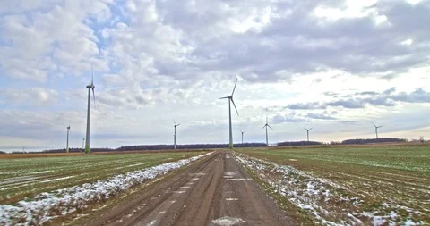 Road to wind power Stock Footage 120586259