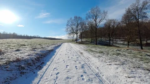 Road in winter Stock Footage 146044589