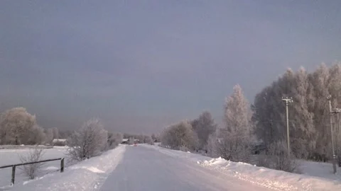 The road in winter Stock Footage 169658937