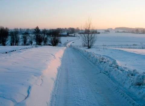 Road at winter Stock Photos