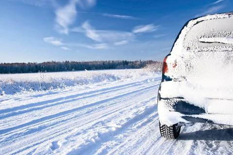Road in the winter Stock Photos