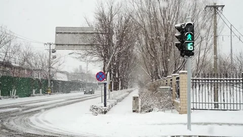 Road in winter snow Stock Footage 170921410