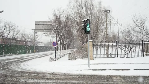 Road in winter snow Stock Footage 170921482