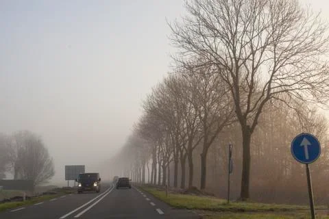 On the road in winter time Stock Photos