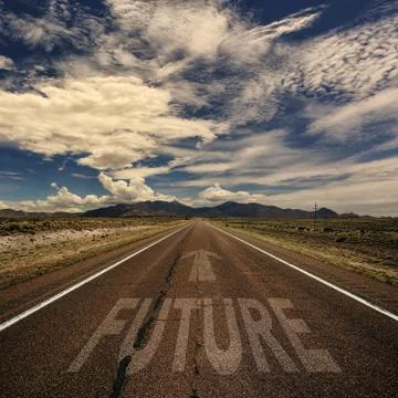 Road With the Word Future Stock Photos