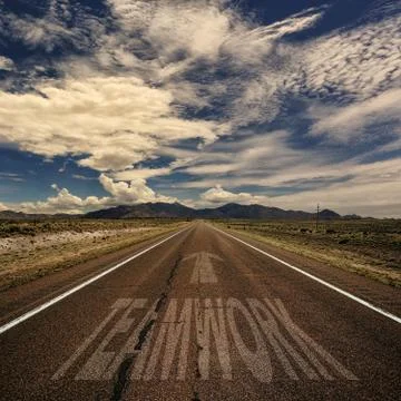 Road With the Word Teamwork Stock Photos