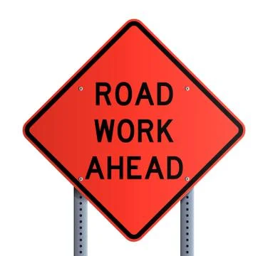 Road work ahead Stock Illustration
