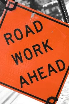 Road Work Ahead Stock Photos