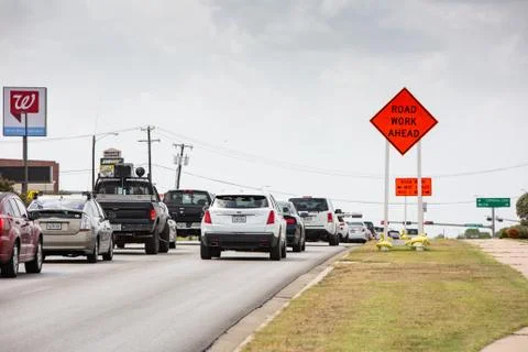 Road work ahead Stock Photos