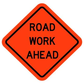 Road work ahead sign vector illustration Stock Illustration