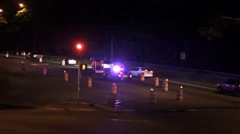 Road work at night. Stock Footage 40237783