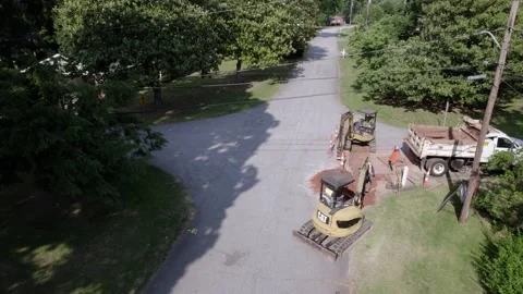 Road Work Post Pandemic Aerial 1 Video stock 154662418