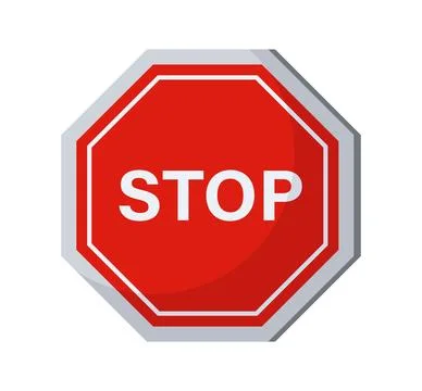 Road work sign. Red roadsign with stop inscription. Safety at roads and highways Stock Illustration