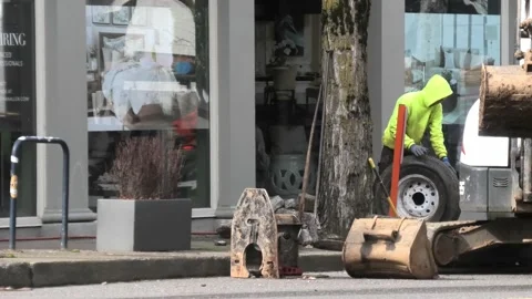 Road Work Track Ho 01 動画素材 150070680