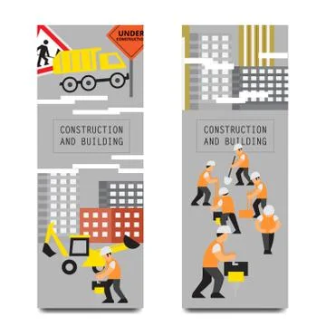 Road work vector banners vertical Stock-Illustration